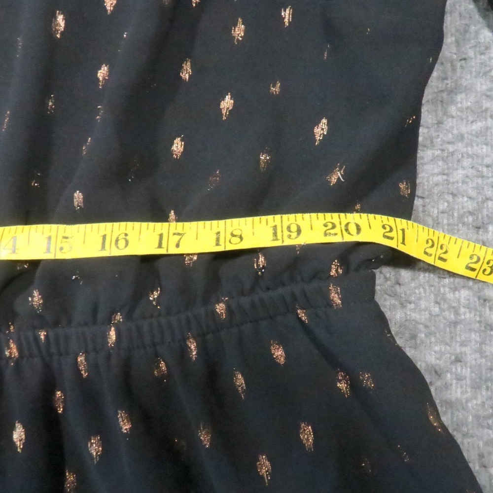 Maurices Foil Dot Dress 2X Black Gold Metallic Strappy Neck Sheer Whimsigoth - Picture 5 of 11